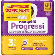 Pampers Progressi Midi - Pannolini Protettivi e Confortevoli - 27 Pezzi