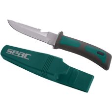 Nóż do nurkowania Seac Bat - Stal nierdzewna, 12cm, Zielony
