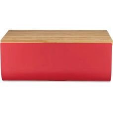 Alessi BG03R Rote Brotkiste mit Bambus-Schneidebrett - Brotkasten