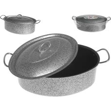 HOME Salt Peppar Ovalt Stekeryta med Lock - Kökensaker