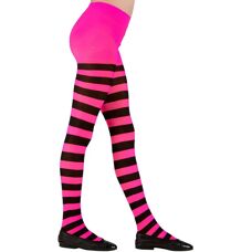 JADEO Pink and black striped tights - Child 1-3 years