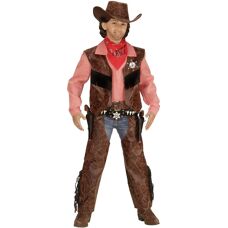 Costume da cowboy robusto con chaps per bambini - 128cm