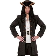 e-Carnavalskleding.nl Cappotto da pirata nero per feste