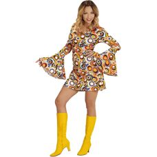 Widmann Hippie Lady Groovy Babe Kostym - L för Kvinnor