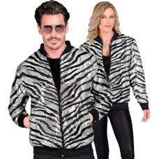 Bomber a righe argentato con paillettes - Bomber Jacket