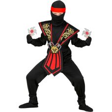 Costume da Ninja per Bambini - Rosso e Nero - Carnevale