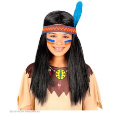 WIDMANN 46932 Parrucca capelli - Indiano, Bambino, Lunga
