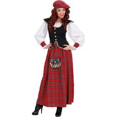 Widmann Highlander Kostym - Svart, Röd Tartan - Kostym
