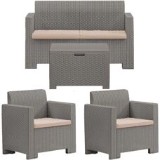 Set da Giardino Bica Nebraska - 4 Persone, Effetto Rattan