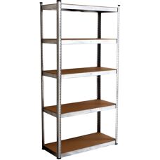 Scaffale in metallo 5 ripiani VerdeLook regolabili MDF zincato - Scaffale