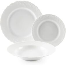Excelsa Weiß Rococo Geschirrset - 18 Teile für 6 Personen