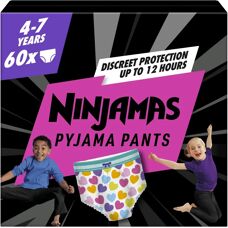 Pampers Ninjamas Παντελόνια Πυτζάμα Νύχτας 60 τεμάχια κορίτσια 4-7 ετών
