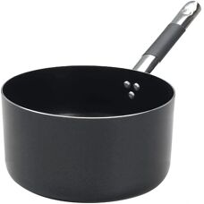 Agnelli AlBlack 24cm Antihaft-Aluminium-Saucepan mit Griff