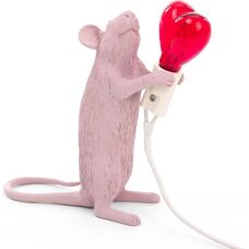 Lampada da tavolo in resina Mouse Love Seletti - Edizione limitata romantica