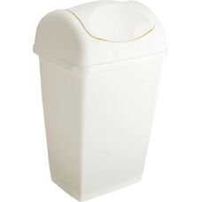 Poubelle en plastique blanc Axentia 50L avec couvercle - Publicité