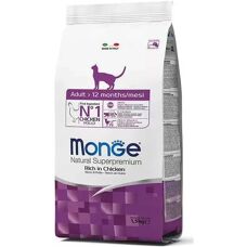 Cibo secco Monge Natural Superpremium per gatti adulti pollo - 1,5kg