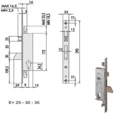 CISA Inward Door Lock with Triple Bolt - Security Hardware