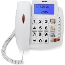 Telefono fisso Brondi Bravo 90 con grande schermo - Telefono analogico