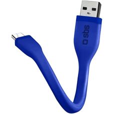 SBS Blauwe Micro USB Kabel - 12cm - Data & Opladen