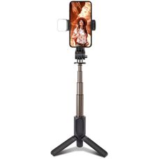 Selfie Stick avec Trépied LED - Extensible 70cm - Publicité