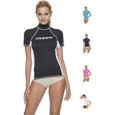 Cressi Damen Schwarz/Weiß UV Sonnenschutz Rash Guard
