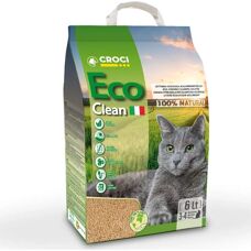 Litière Croci Eco Clean - Naturelle, Grumeaux, 6x6L