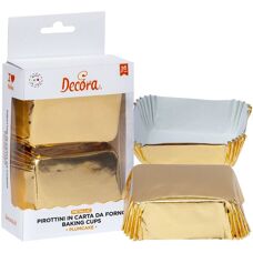 Decora Bakvorm 20 stuks - Mini gouden bakpapier cupcakes