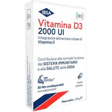 Ibsa Farmaceutici Italia Srl Vitamina D3 2000 UI - Sistema Immunitario e Ossa - 30 Film