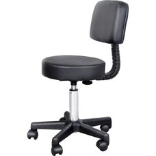 Homcom Stallo da Bar - Regolabile, Ecopelle, Nero