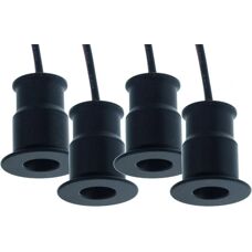 LEDLUX 4 pezzi Mini Faretti LED Incasso 1W 12V Nero 120°