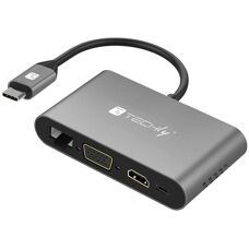 Techly USB-C Multiport-Adapter - 8-in-1 HDMI VGA Ethernet