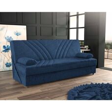 DMORA Sofá cama Ramon - Azul 3 plazas con almacenamiento