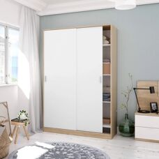 Dmora Weiß Mehrzweck-Wäsche-Schrank - 45x32x195cm