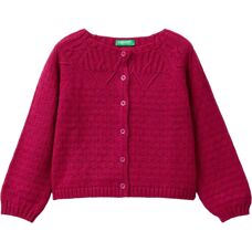 Benetton Model - Perforated Wool Blend Cardigan - Kids