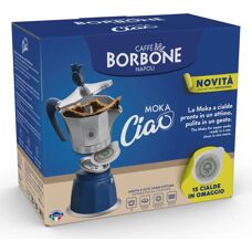 Caffè Borbone MOKACIAOINDUZ - Blu, Grigio - Caffettiera Moka