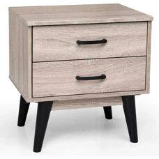 Bakaji Nachttisch 2-Schubladen Modern Holz Quercia - Möbel