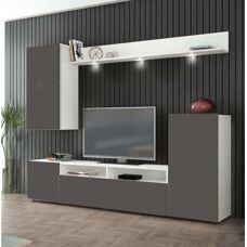 Milani Home AURELIO - Parete attrezzata soggiorno, design moderno, 210x36,5x170 cm