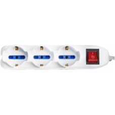 Multiprise Vultech MU-02 - 9 Prises, 1,5m Câble, Blanc