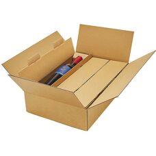 Kaiserkraft Braune 3-Flaschen Weinversandkarton