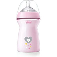 Chicco NaturalFeeling Baby Bottle 6m+ Pink 330ml - baby bottle