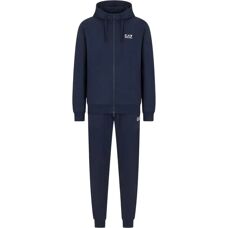 EA7 Herr Blå Träningsset - Zip Huvtröja & Joggers