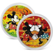 Egan Set 2 grüne und rote Mickey Mouse Pizzateller - 30cm