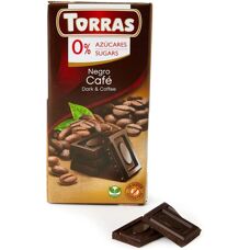 Torras Zartbitterschokolade mit Kaffee - Glutenfrei Zuckerfrei 75g
