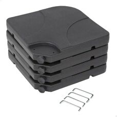Aktive Square Plastic Beach Umbrella Base - 4 Pieces, 80kg