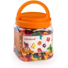 Set di lettere educative Miniland - minuscole, 165 pezzi, magnetiche