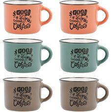 Quid Frappe Deco Keramisch Bekerset - 80 ml Keukengerei