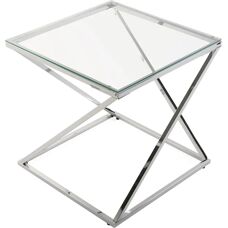 Versa Trento Zilveren Bijzettafel - Modern 51x51x51 cm