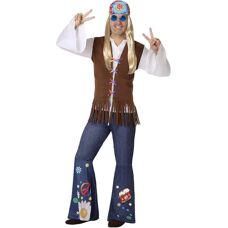BigBuy Modello 110077 Costumino hippie multicolore per adulti - Costumi