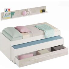 USINESTREET Cama nido Elliot - Blanco, Estante, para 2 colchones
