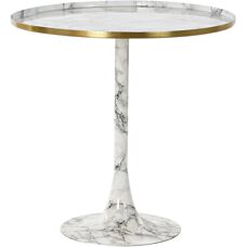 DKD Home Decor Bijzettafel - Wit Goud Aluminium Marmer